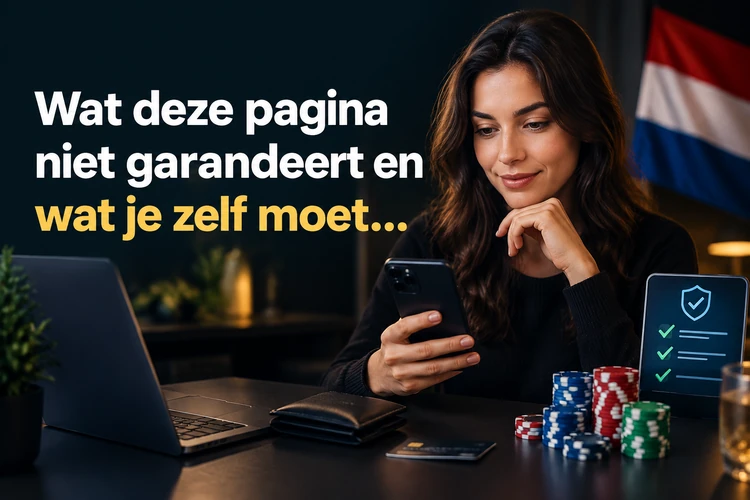 Wat deze pagina niet garandeert en wat je zelf moet verifiëren